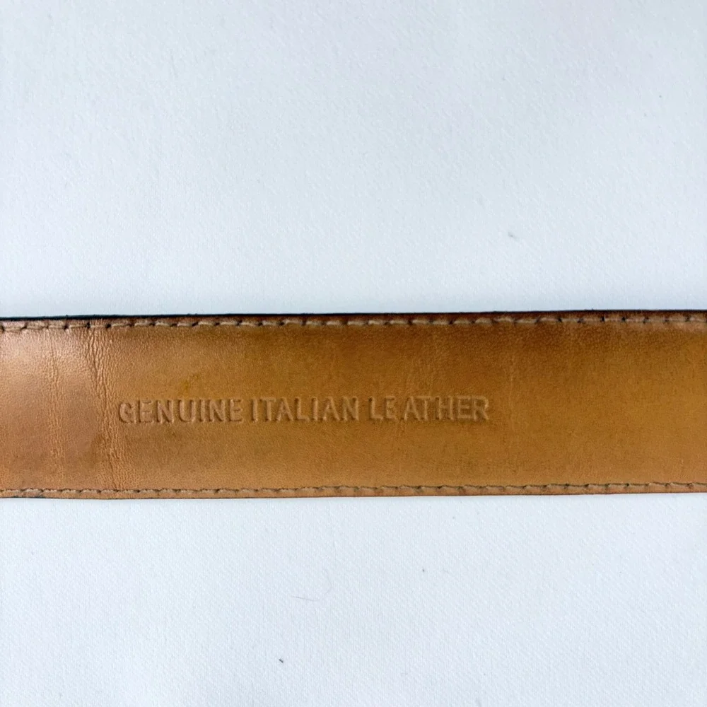 Polo Ralph Lauren Belt Brown Crocodile Embossed Italian Leather 36